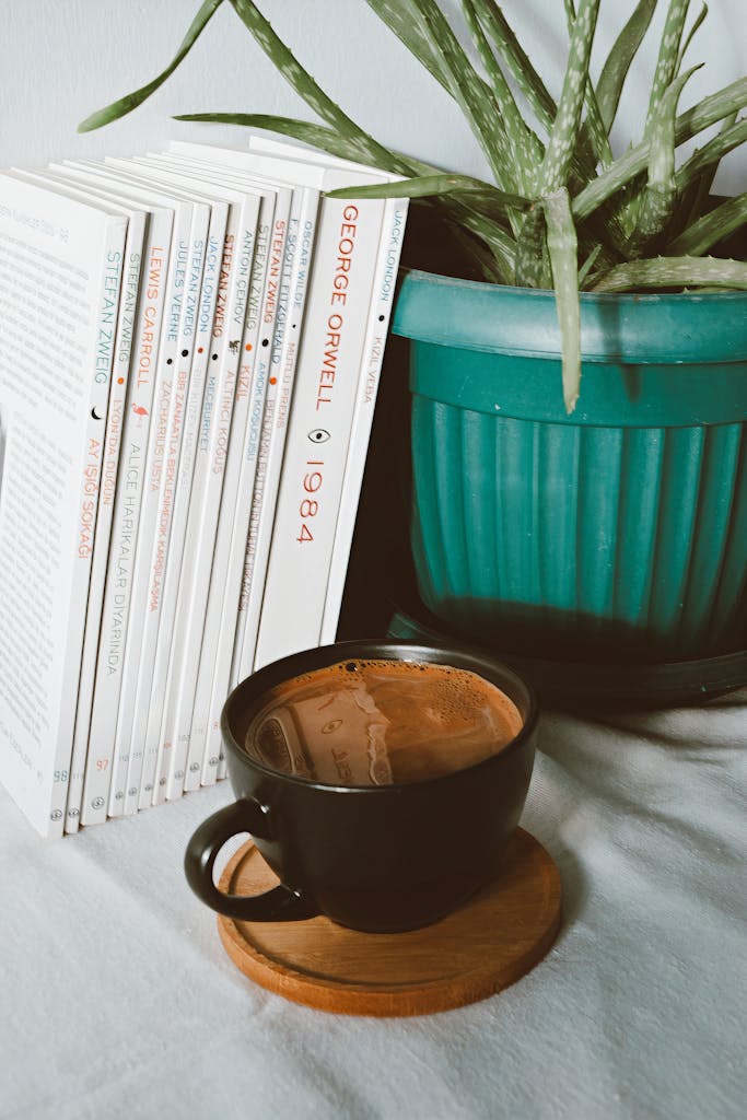 Coffee Drink in a Black Coffee Mug